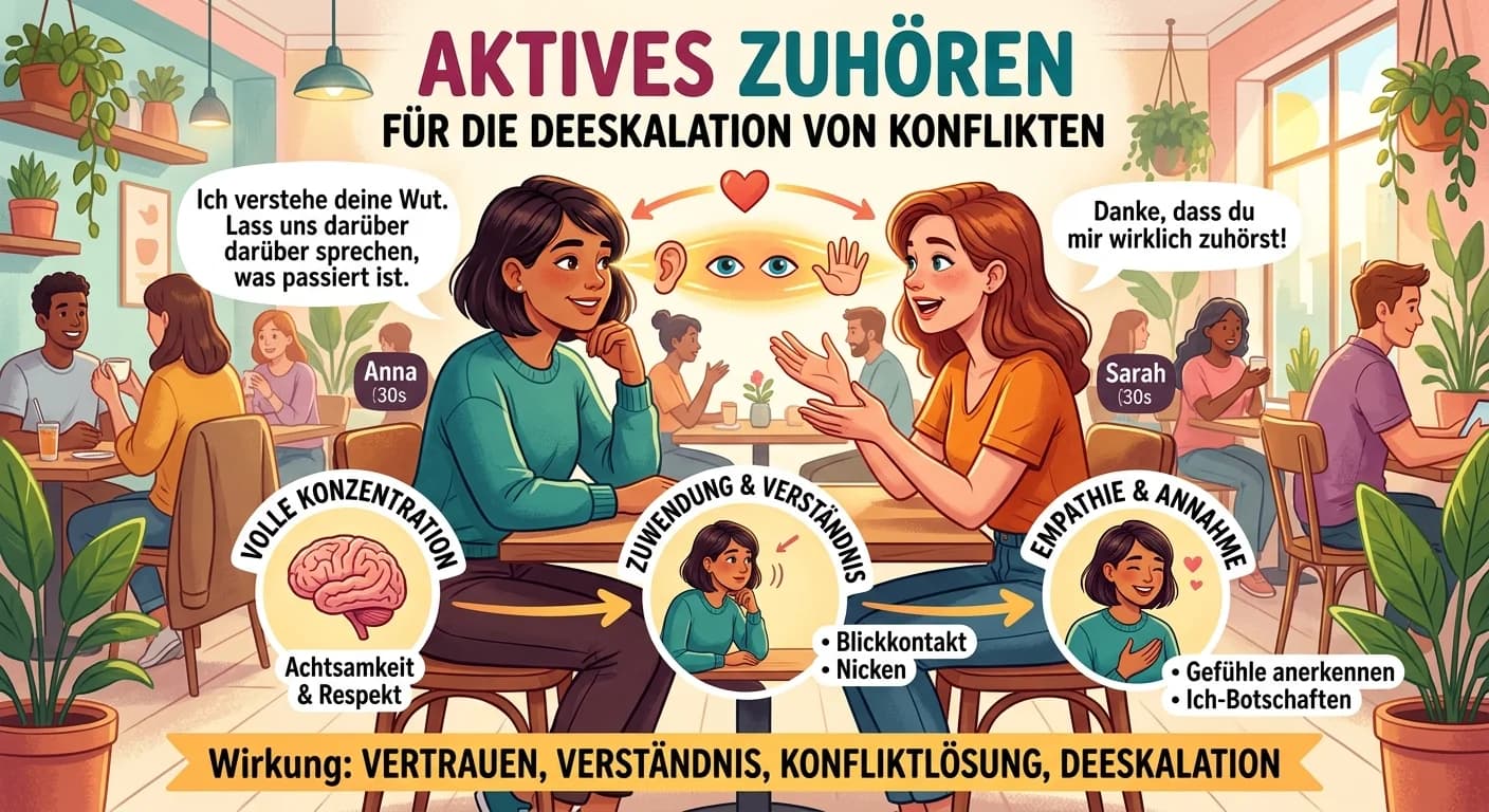 Büromanagement: Aktives Zuhören zur Deeskalation von Konflikten – einfach erklärt