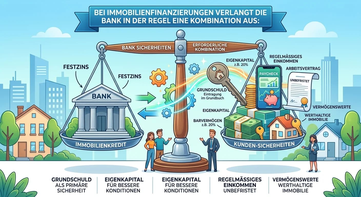 Bankkaufmann: Immobilienfinanzierung: Übliche Sicherheiten wie Grundschuld – einfach erklärt