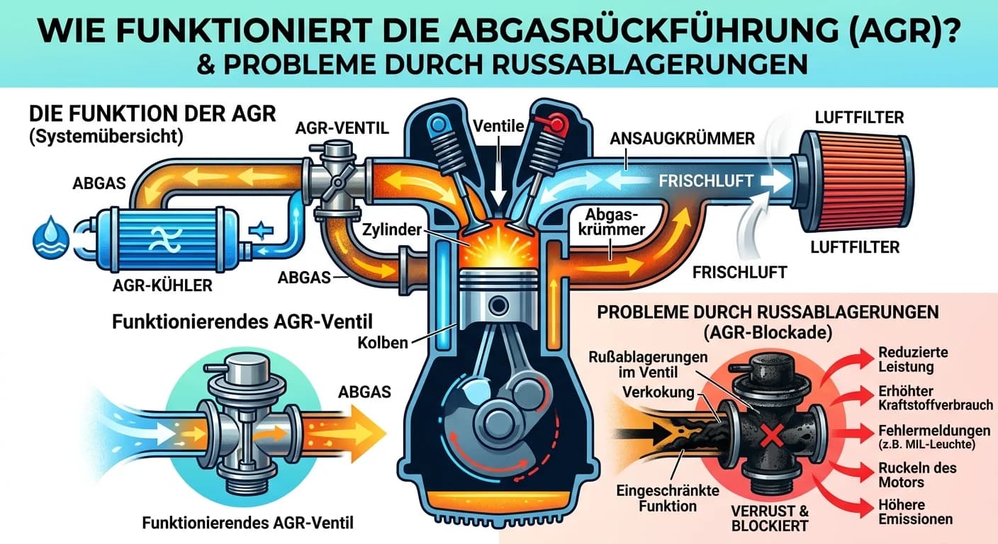Berufskraftfahrer: Abgasrückführung (AGR) Funktion, Rußprobleme und Lösungen – einfach erklärt
