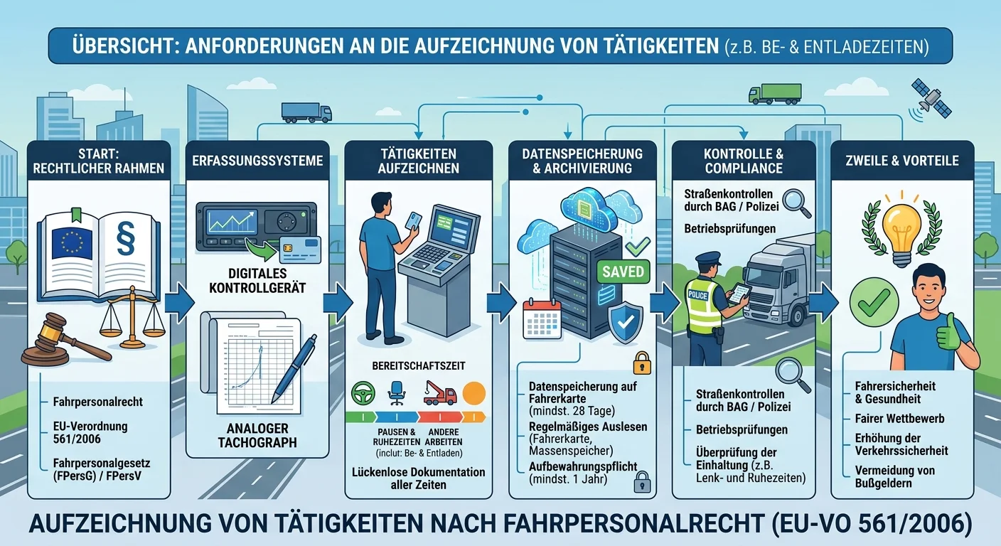 Berufskraftfahrer: Fahrpersonalrecht: Be- und Entladezeiten korrekt aufzeichnen – einfach erklärt