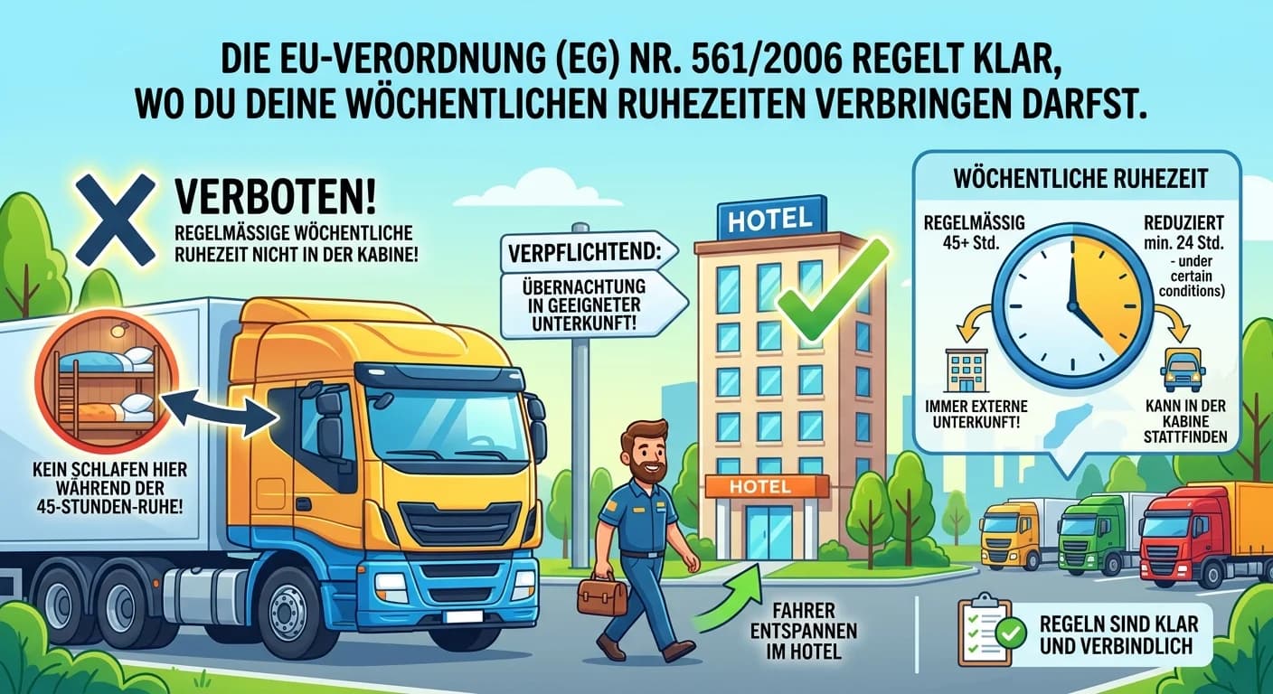 Berufskraftfahrer: Übernachtung in Fahrerkabine bei wöchentlicher Ruhezeit – einfach erklärt