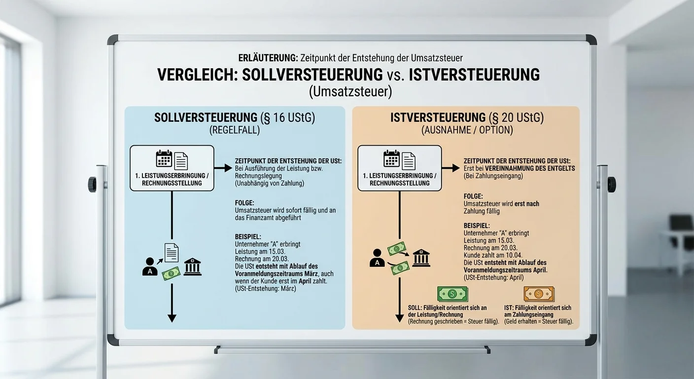 Steuerfachangestellte: Soll- vs. Istversteuerung der USt – einfach erklärt