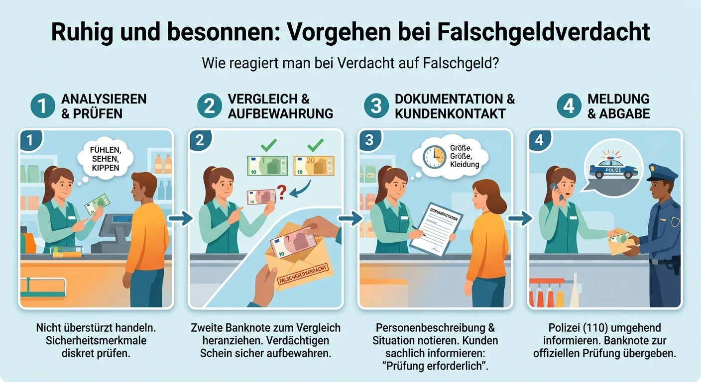 Einzelhandel: Falschgeld Verdacht erkennen und richtig reagieren – einfach erklärt