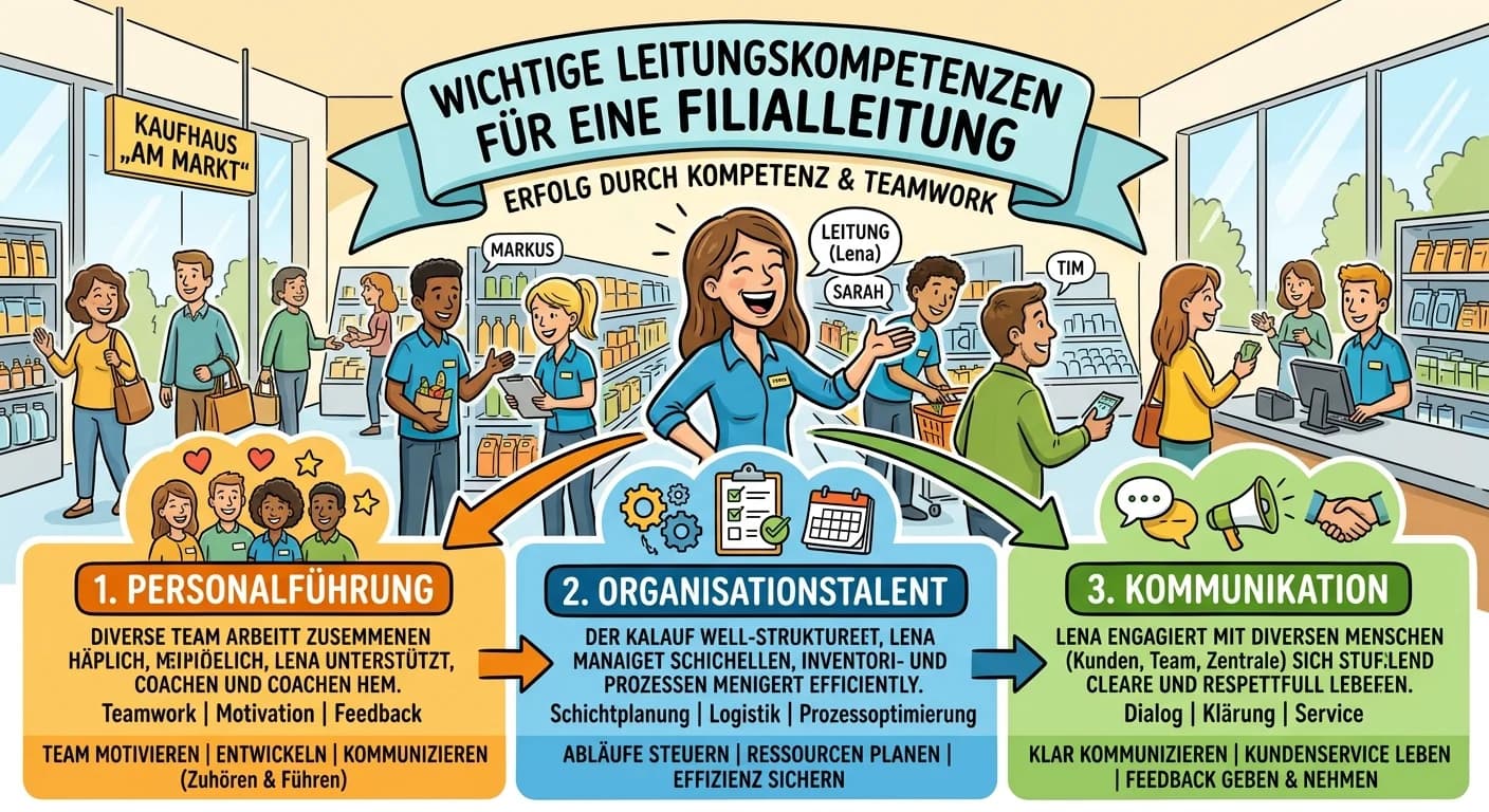 Einzelhandel: Filialleitung – wichtige Führungskompetenzen & kaufmännisches Denken – einfach erklärt