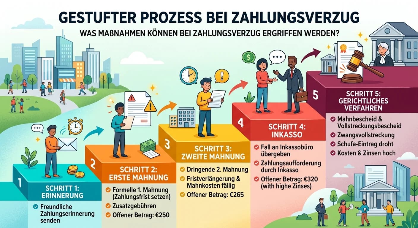 Einzelhandel: Maßnahmen bei Zahlungsverzug und Forderungseintreibung – einfach erklärt