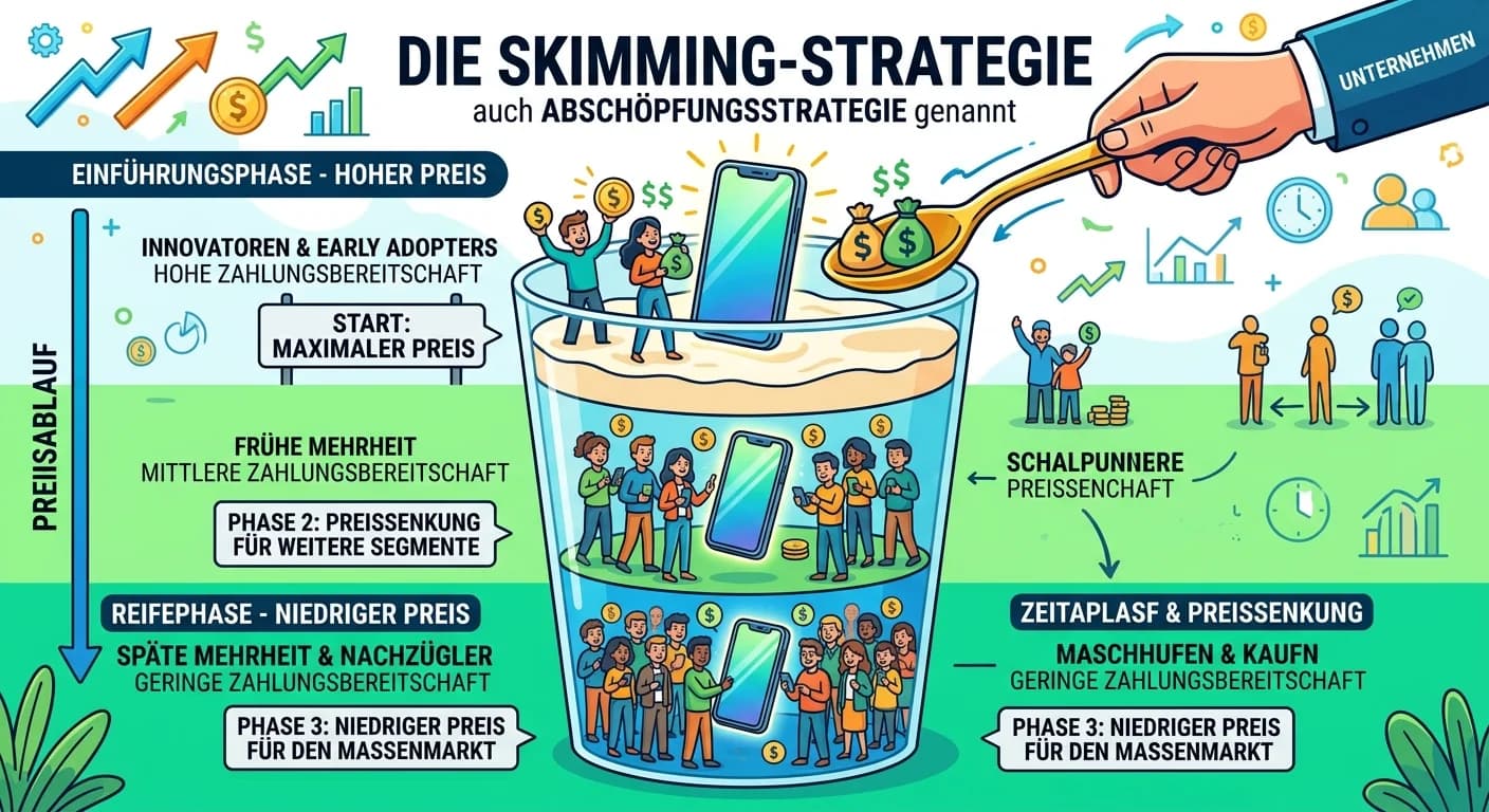 Einzelhandel: Skimming-Strategie & Abschöpfungsstrategie bei neuen Produkten – einfach erklärt