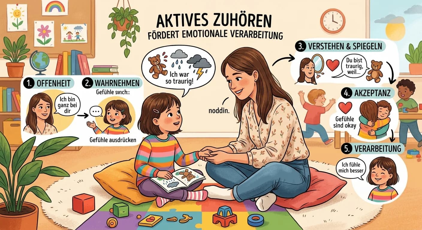 Erzieher: Aktives Zuhören: Belastende Erlebnisse bei Kindern verarbeiten – einfach erklärt