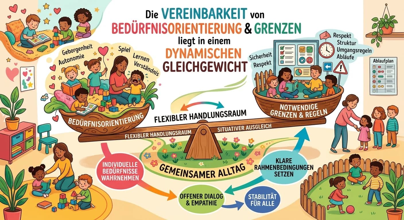 Erzieher: Bedürfnisorientierung und Grenzen im Gruppenalltag vereinbaren – einfach erklärt