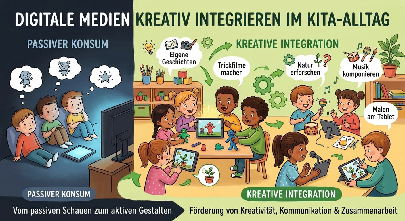Erzieher: Digitale Medien kreativ im Kita-Alltag nutzen, passiven Konsum vermeiden – einfach erklärt