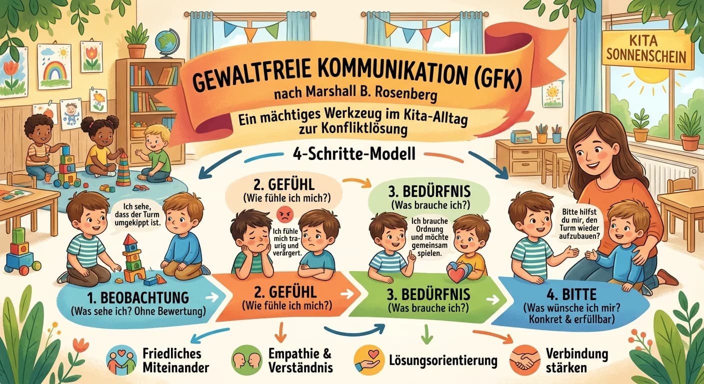 Erzieher: Gewaltfreie Kommunikation in der Kita – Konfliktlösung unter Kindern einfach erklärt