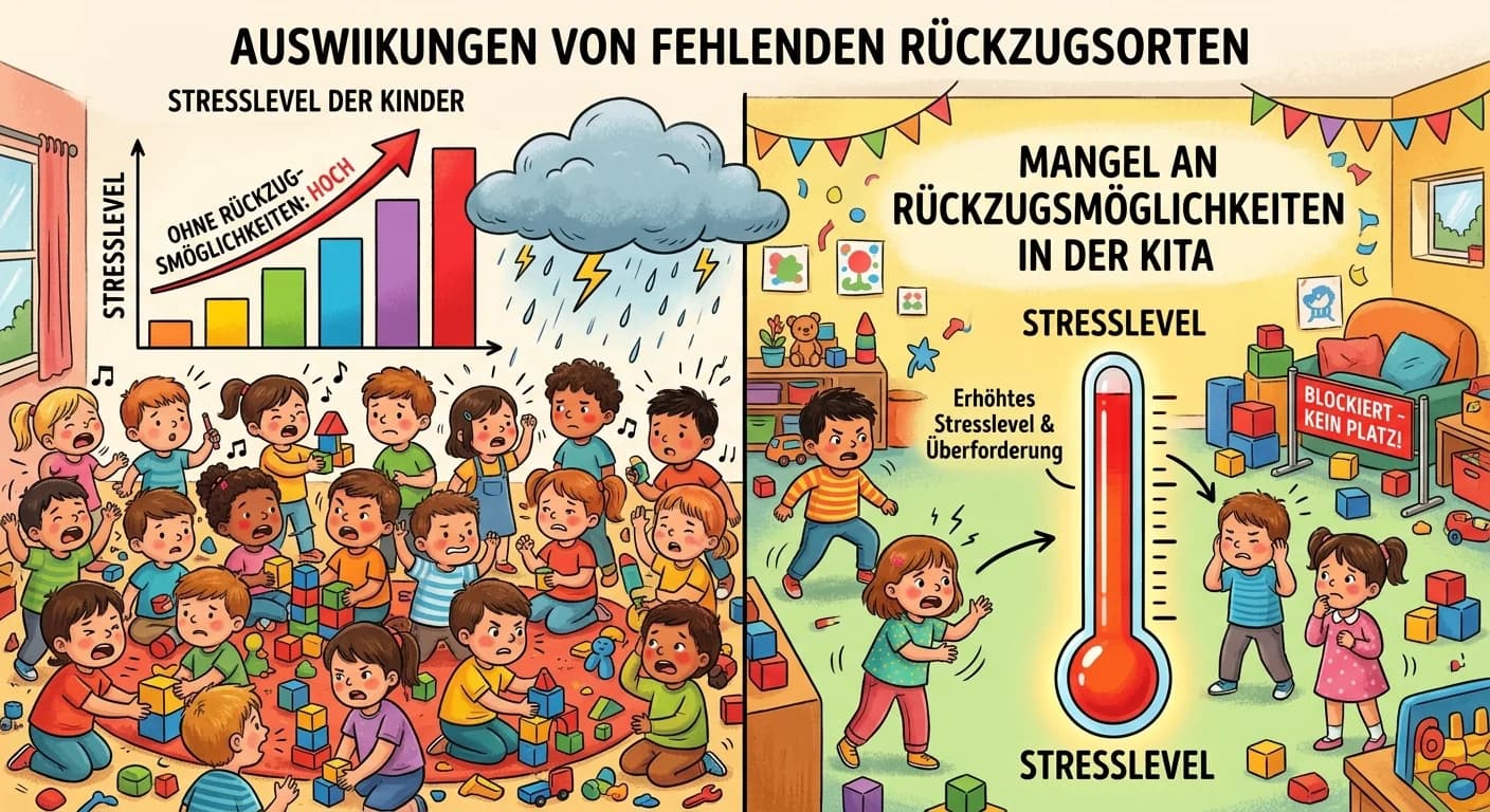 Erzieher: Mangel an Rückzugsmöglichkeiten in Kitas und Stresslevel bei Kindern – einfach erklärt
