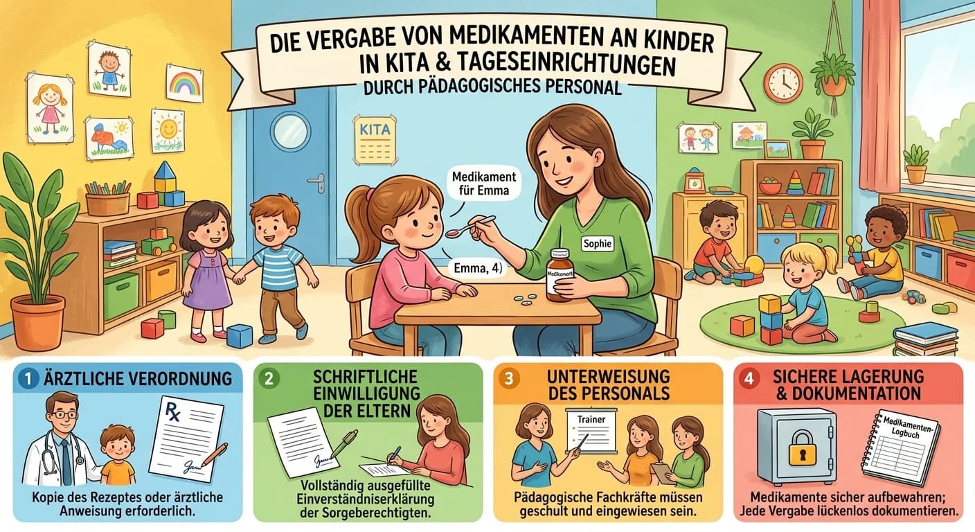 Erzieher: Medikamentenvergabe an Kinder in Kita – rechtliche Grundlagen – einfach erklärt