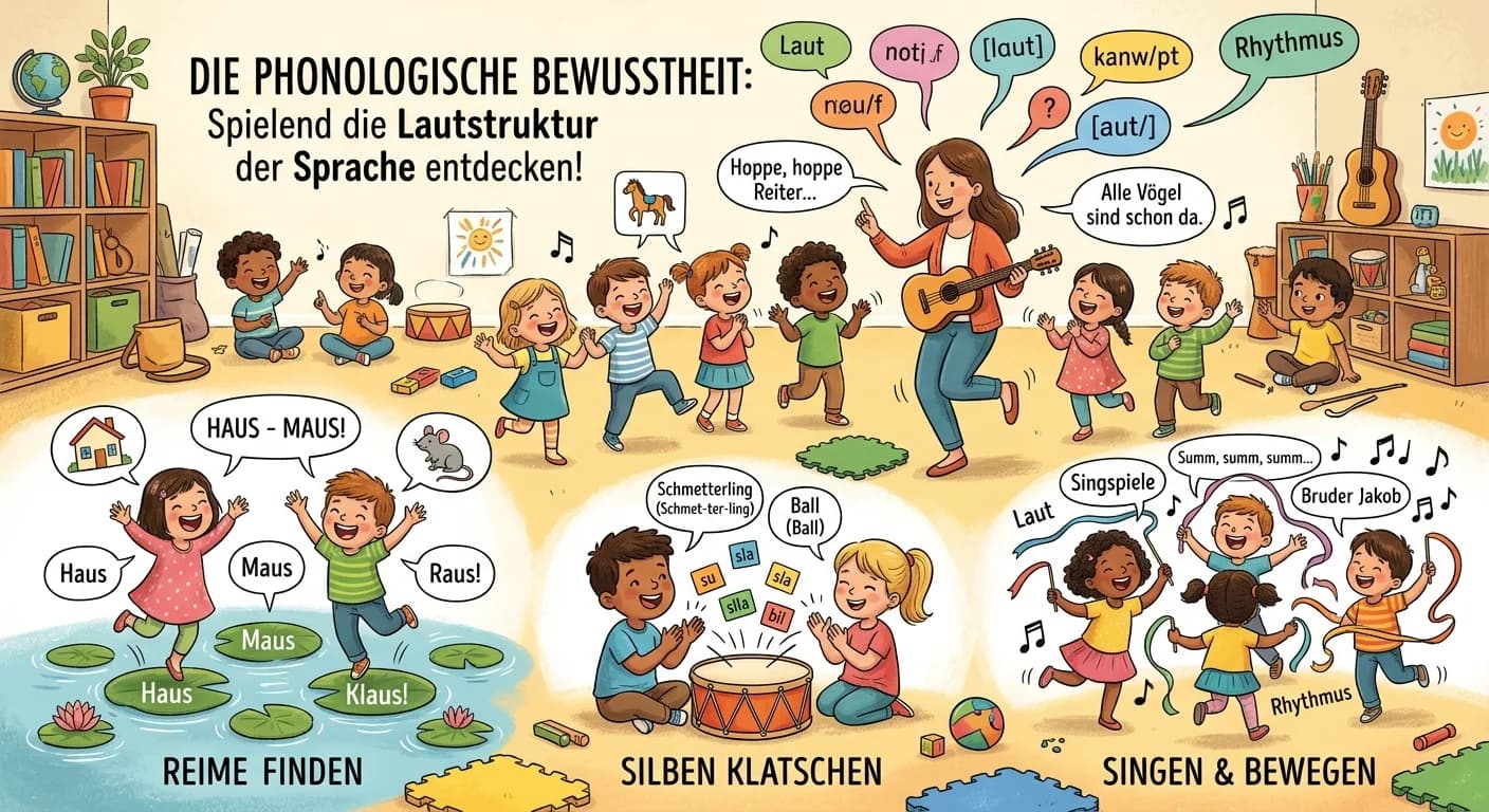 Erzieher: Phonologische Bewusstheit fördern mit Reimen & Singspielen – einfach erklärt