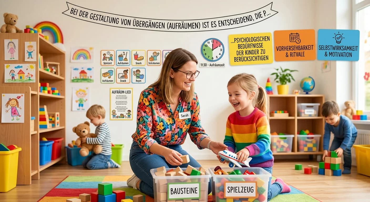 Erzieher: Psychologische Aspekte bei Übergängen wie Aufräumen – einfach erklärt