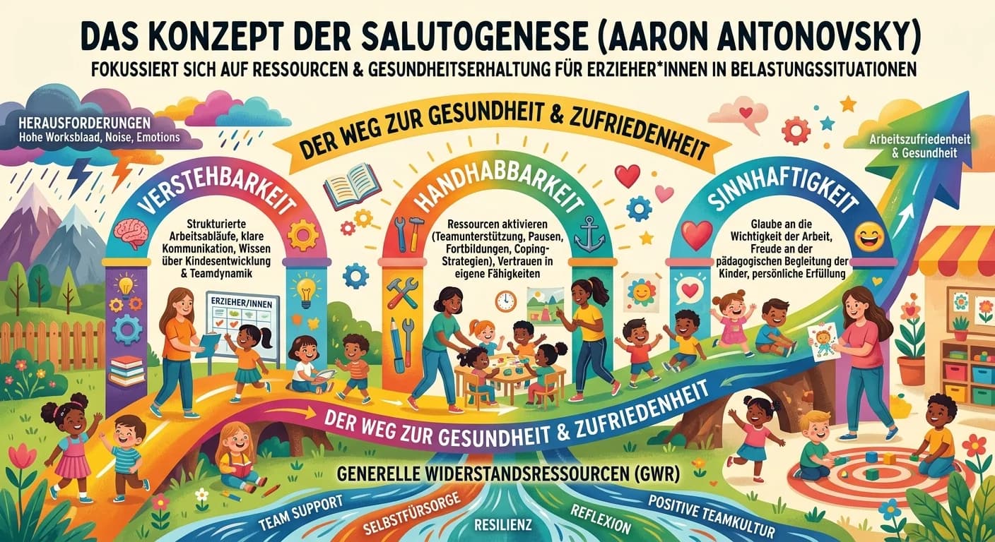 Erzieher: Salutogenese für Gesundheit & Zufriedenheit in Belastung – einfach erklärt