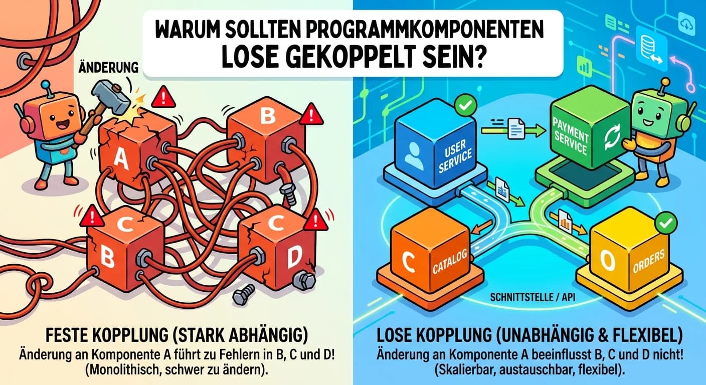 Fachinformatiker: Lose Kopplung von Programmkomponenten – einfach erklärt