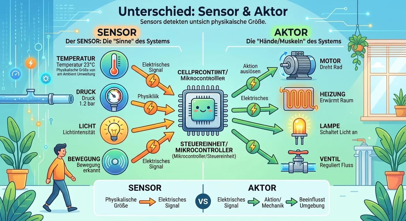 Fachinformatiker: Sensor vs. Aktor Unterschied – einfach erklärt