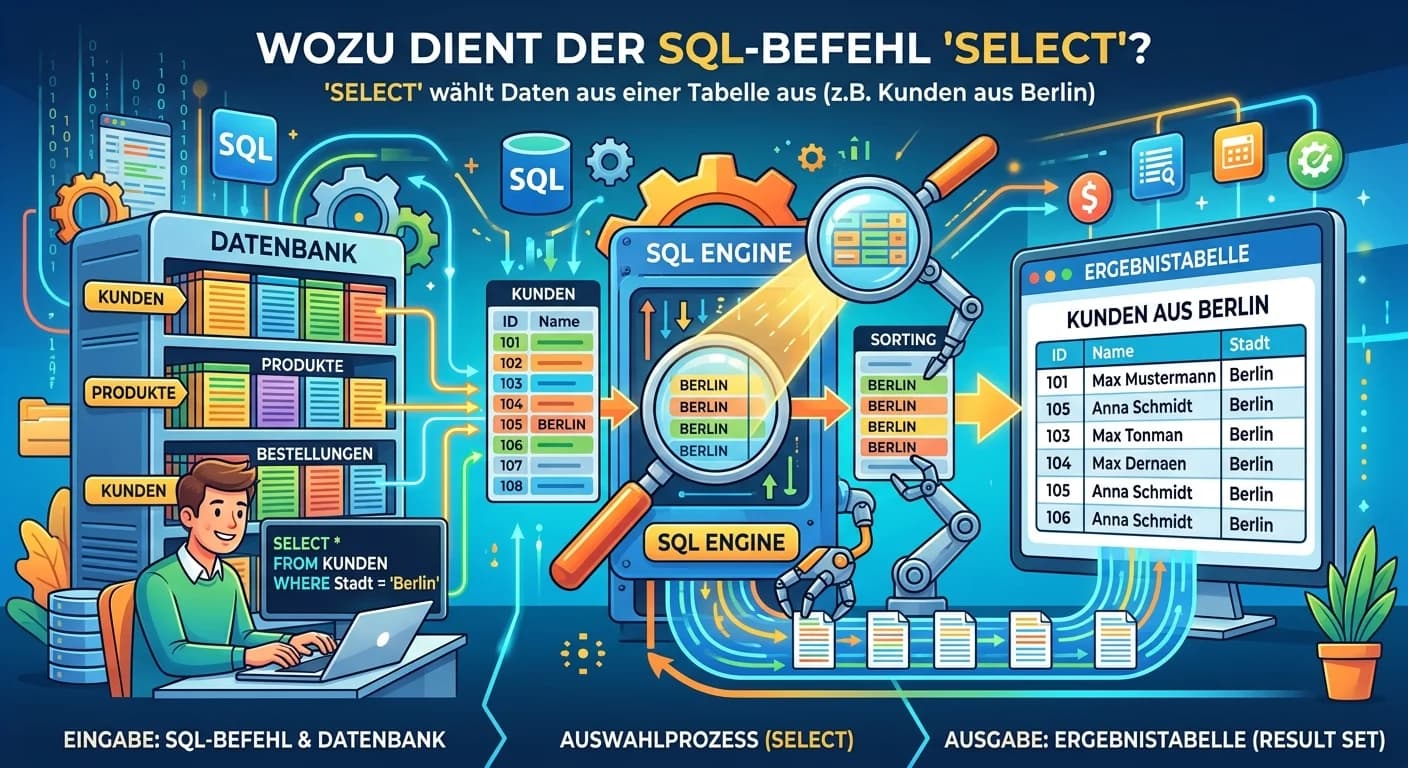 Fachinformatiker: SQL SELECT Befehl: Daten abfragen und anzeigen – einfach erklärt