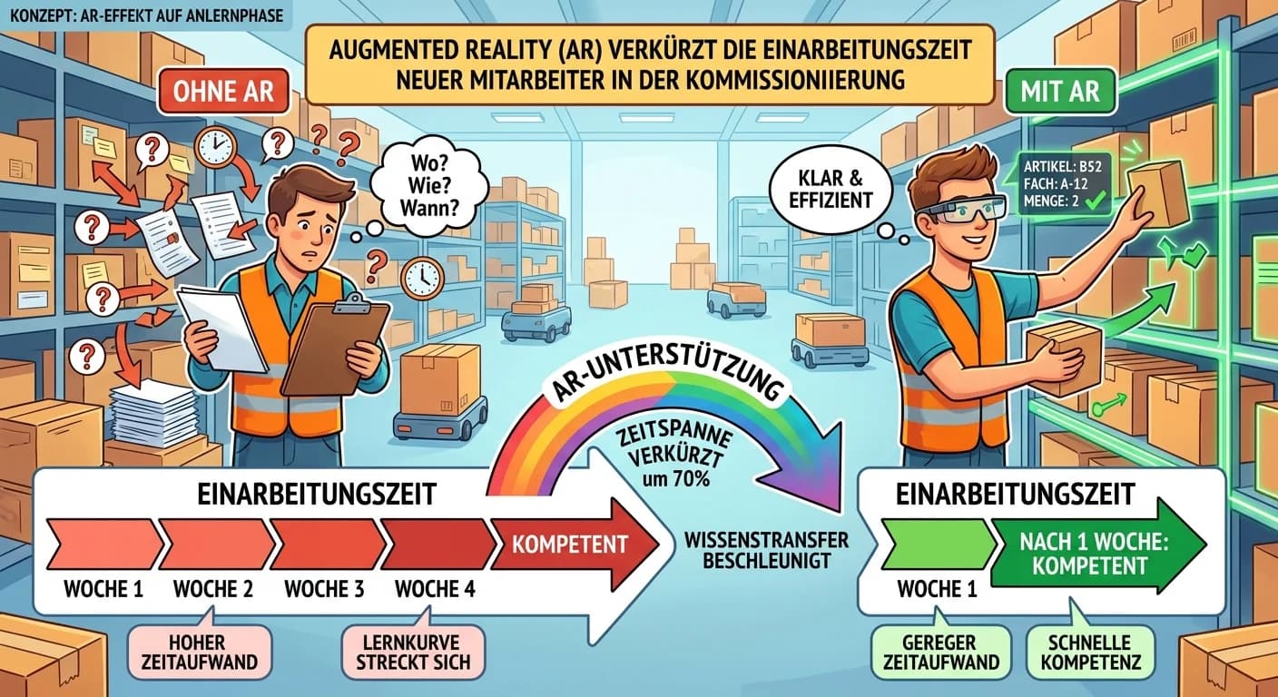 Lagerlogistik: AR in Kommissionierung: Einarbeitungszeit verkürzen – einfach erklärt