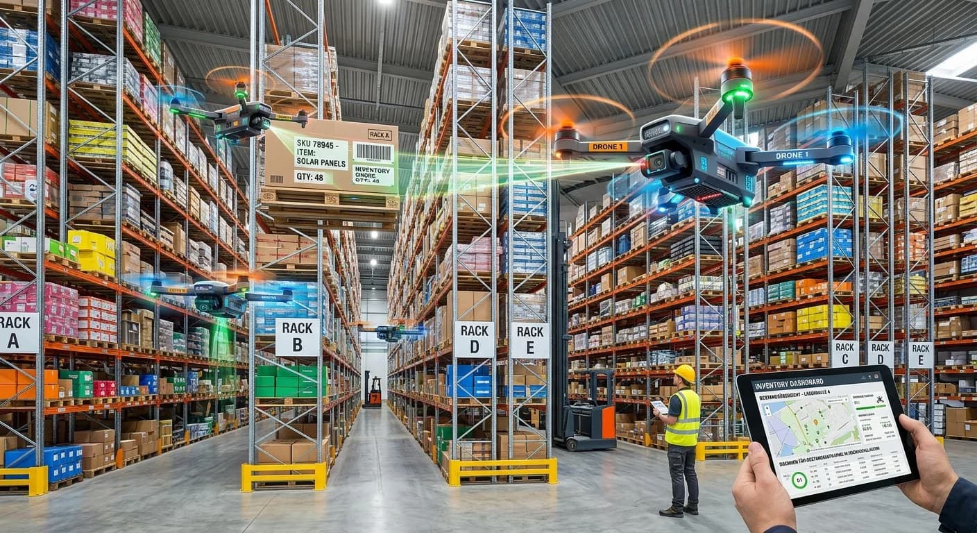 Lagerlogistik: Drohnen-Inventur in hohen Regalen – einfach erklärt