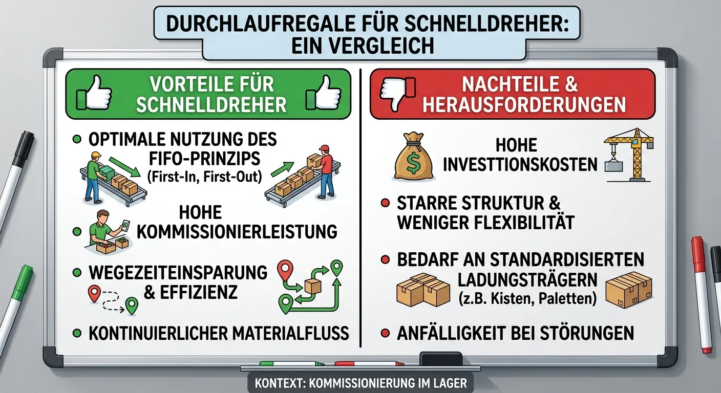 Lagerlogistik: Durchlaufregale für Schnelldreher: Vor- & Nachteile – einfach erklärt