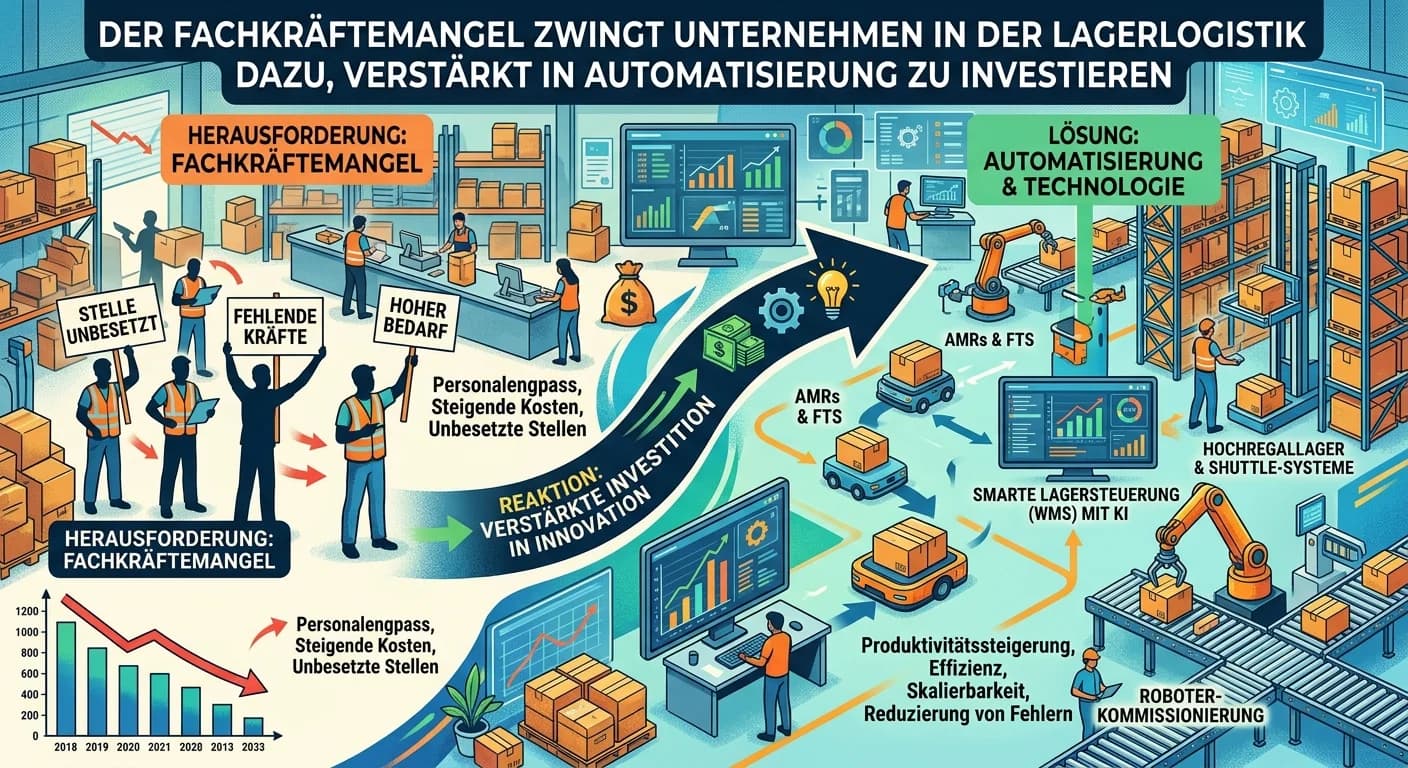Lagerlogistik: Fachkräftemangel & Automatisierung in Lagerlogistik – einfach erklärt
