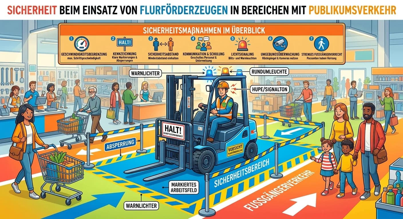 Lagerlogistik: Flurförderzeuge: Sicherheit bei Publikumsverkehr – einfach erklärt