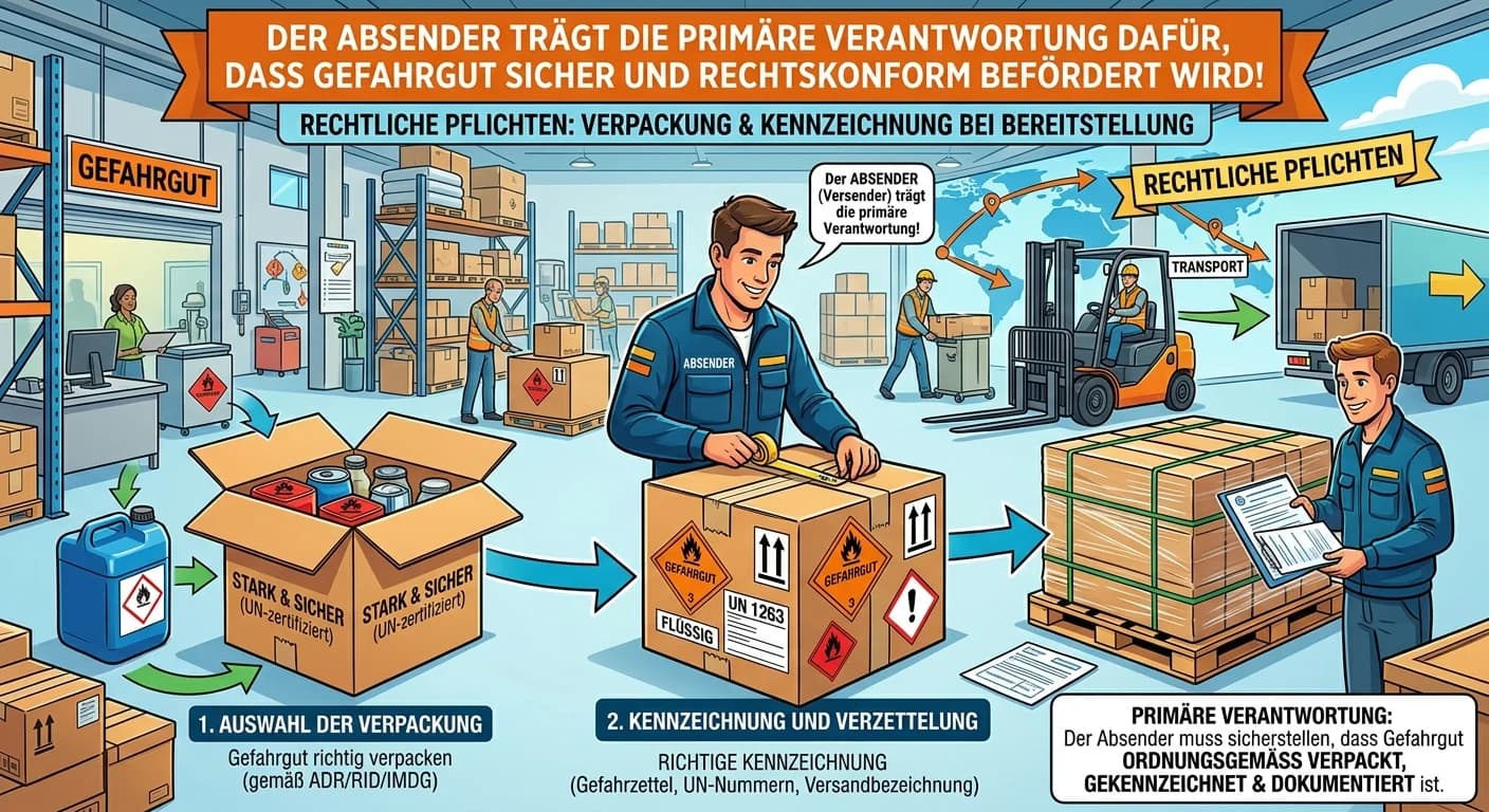 Lagerlogistik: Gefahrgut Absenderpflichten Kennzeichnung Verpackung – einfach erklärt