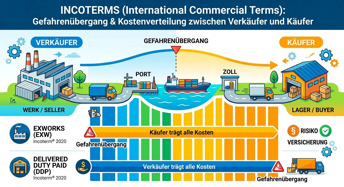 Lagerlogistik: Incoterms (EXW, DDP) für Gefahrenübergang & Kosten – einfach erklärt
