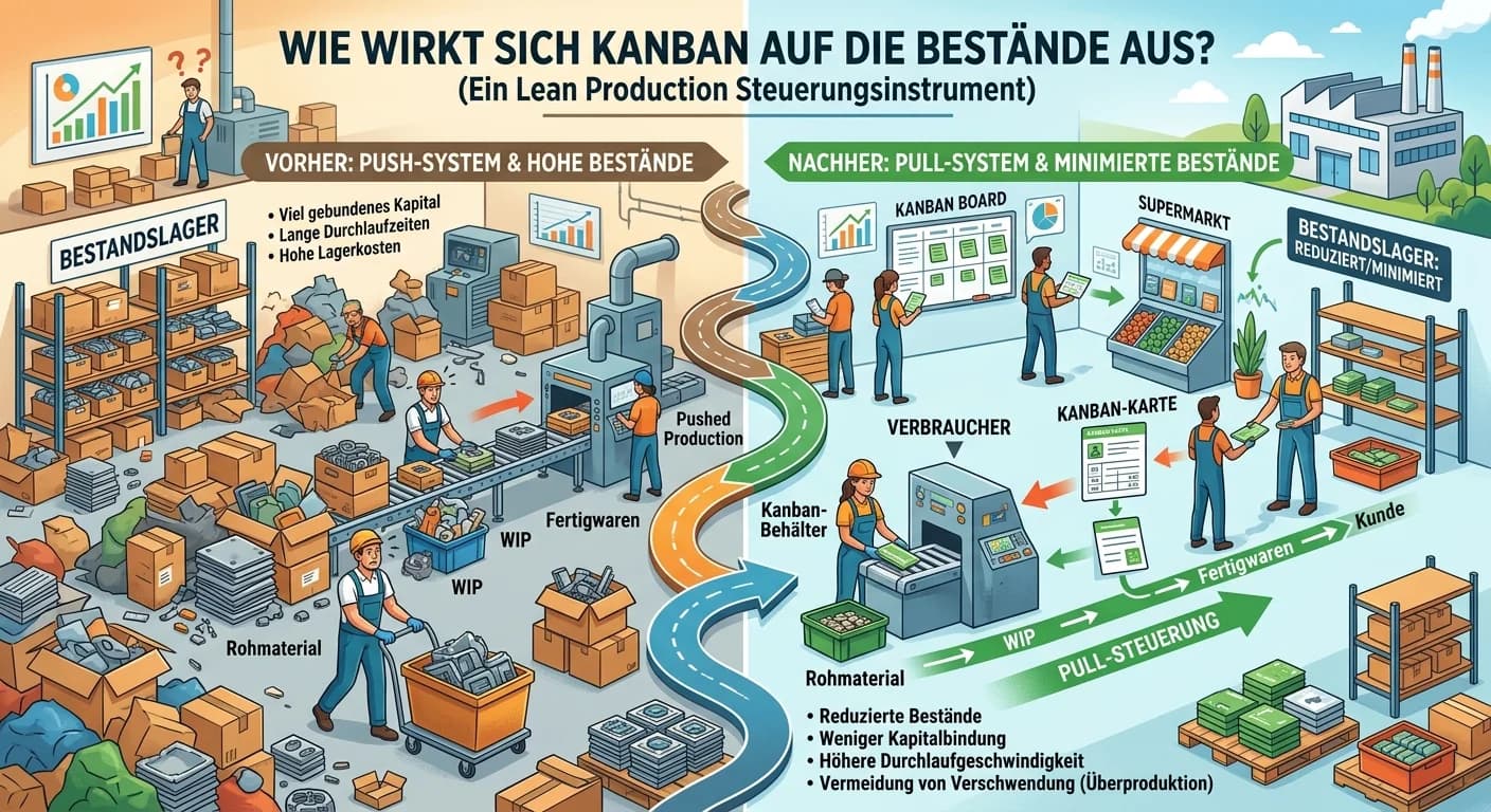 Lagerlogistik: Kanban-System: Bestandsreduktion Produktionslogistik – einfach erklärt