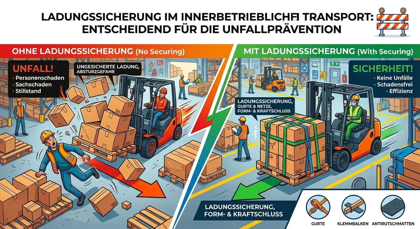 Lagerlogistik: Ladungssicherung im innerbetrieblichen Transport – einfach erklärt