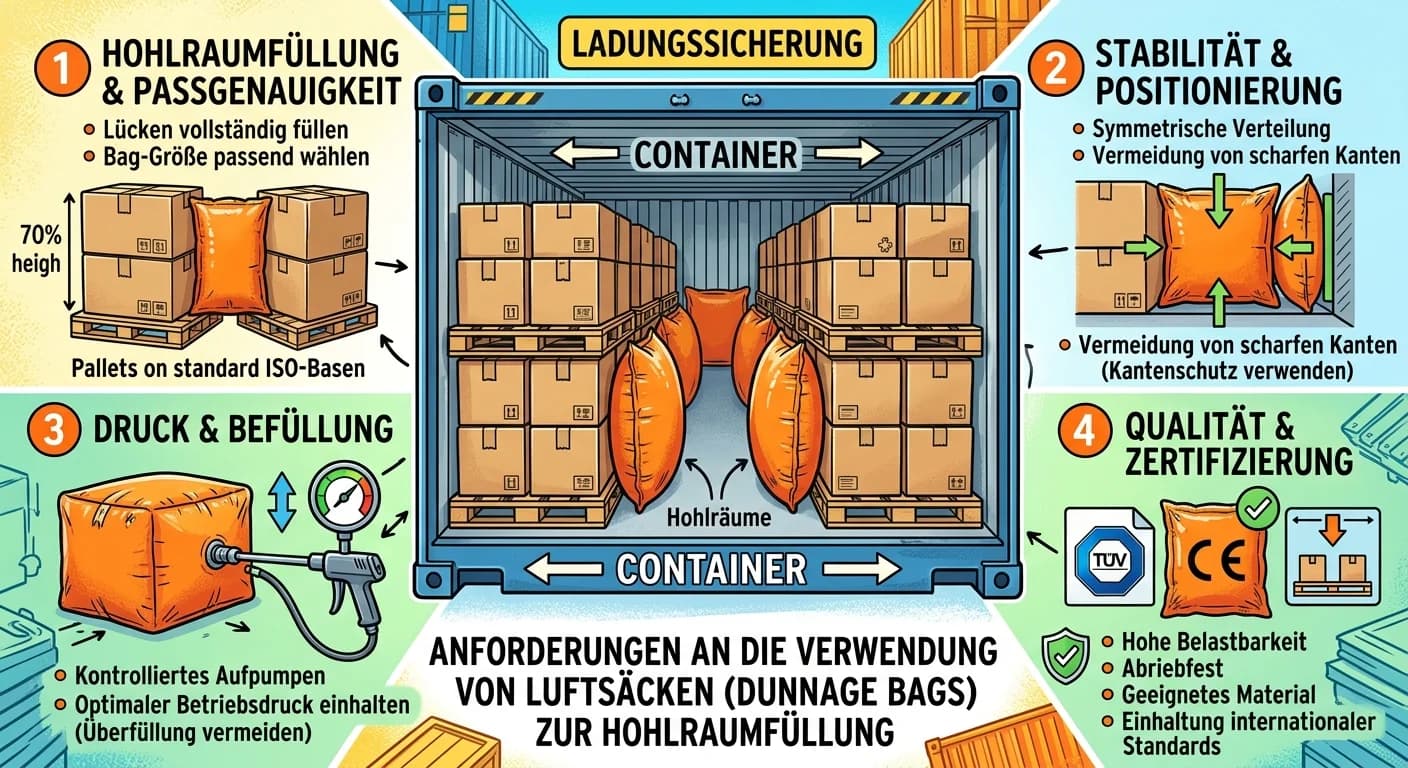 Lagerlogistik: Ladungssicherung mit Luftsäcken (Dunnage Bags) – einfach erklärt