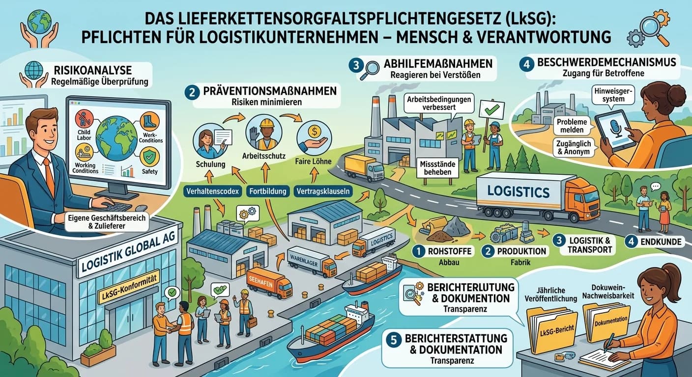 Lagerlogistik: LkSG-Pflichten für Logistikunternehmen – einfach erklärt