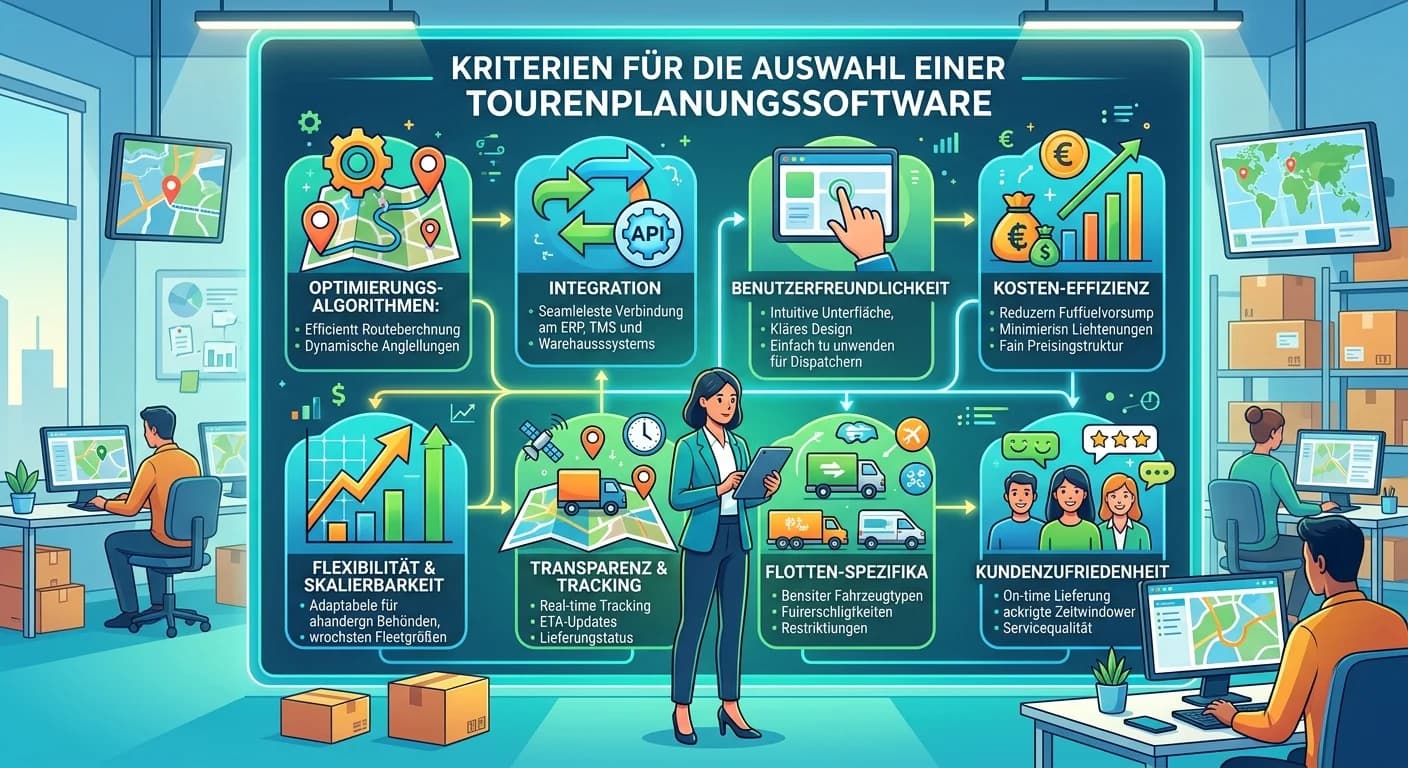 Lagerlogistik: Tourenplanungssoftware Auswahlkriterien im Versand – einfach erklärt