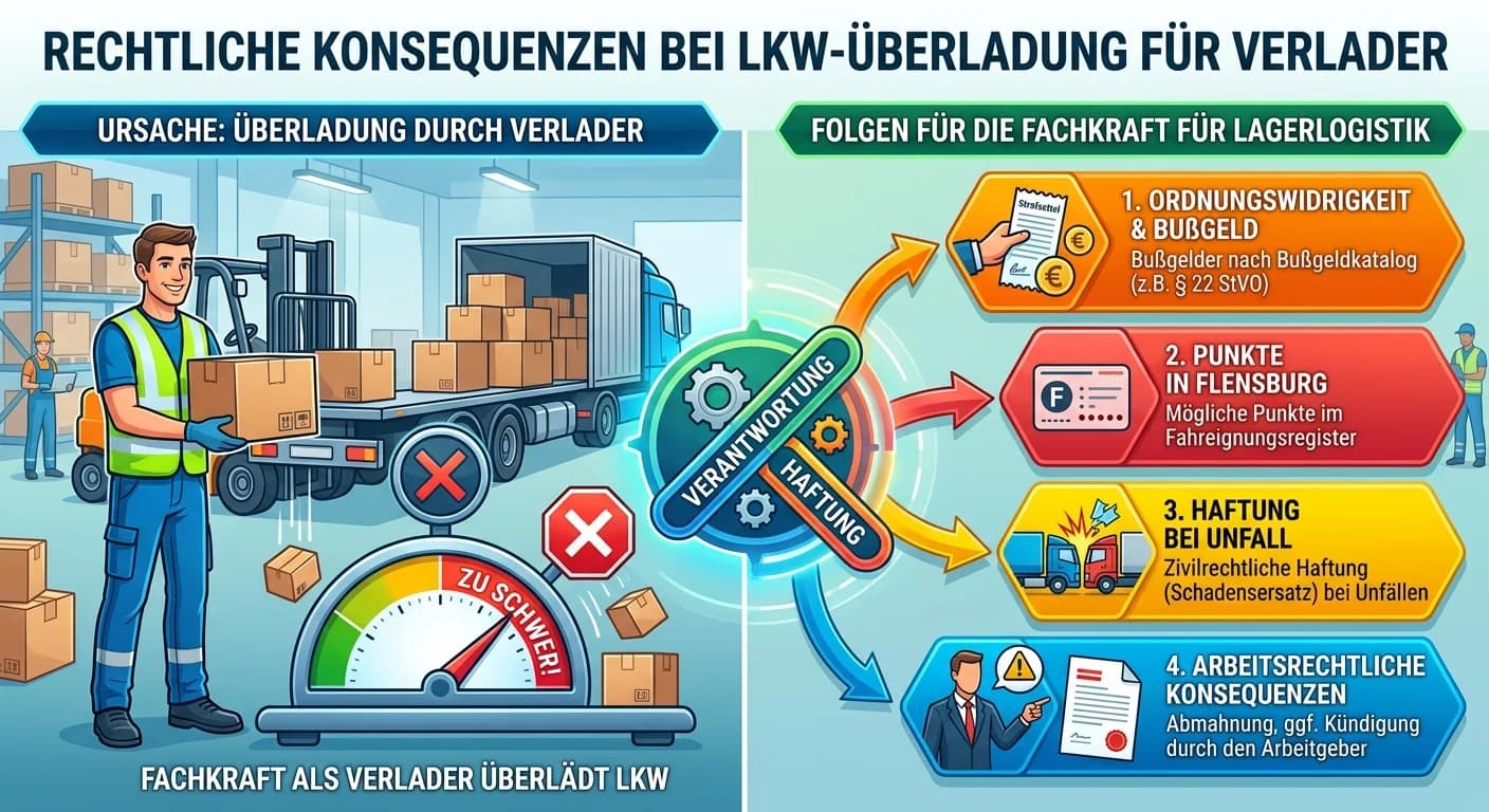 Lagerlogistik: Überladung LKW: Rechtliche Folgen für Verlader – einfach erklärt