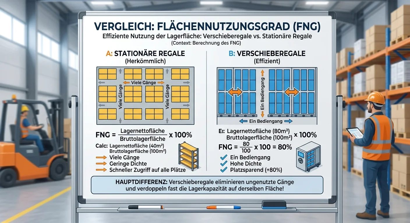 Lagerlogistik: Wie berechnet man den Flächennutzungsgrad bei der Nu – einfach erklärt