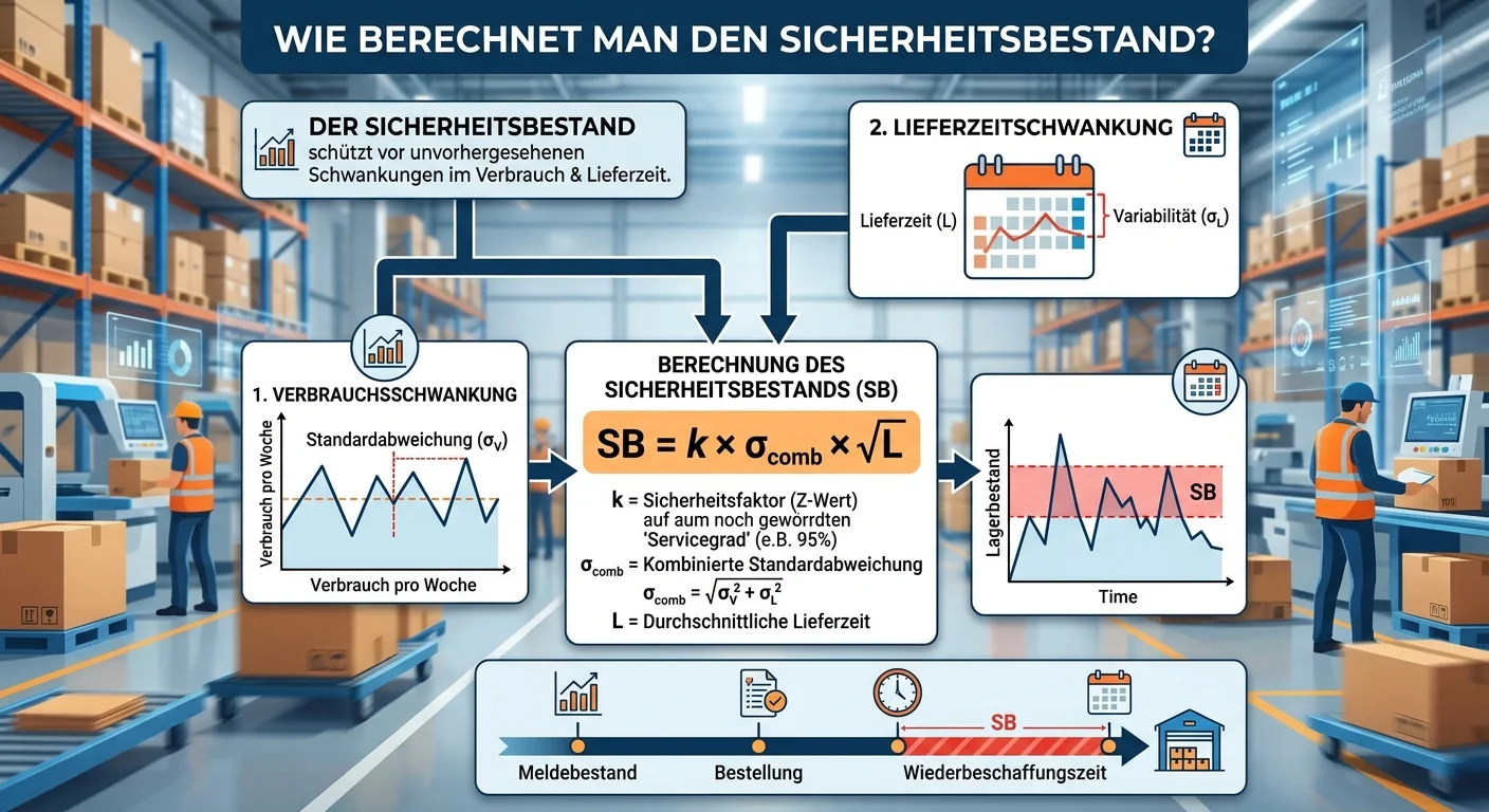 Lagerlogistik: Wie berechnet man den Sicherheitsbestand unter Berüc – einfach erklärt