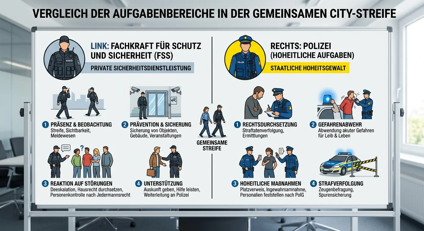 Schutz & Sicherheit: Abgrenzung Polizei & City-Streife – einfach erklärt