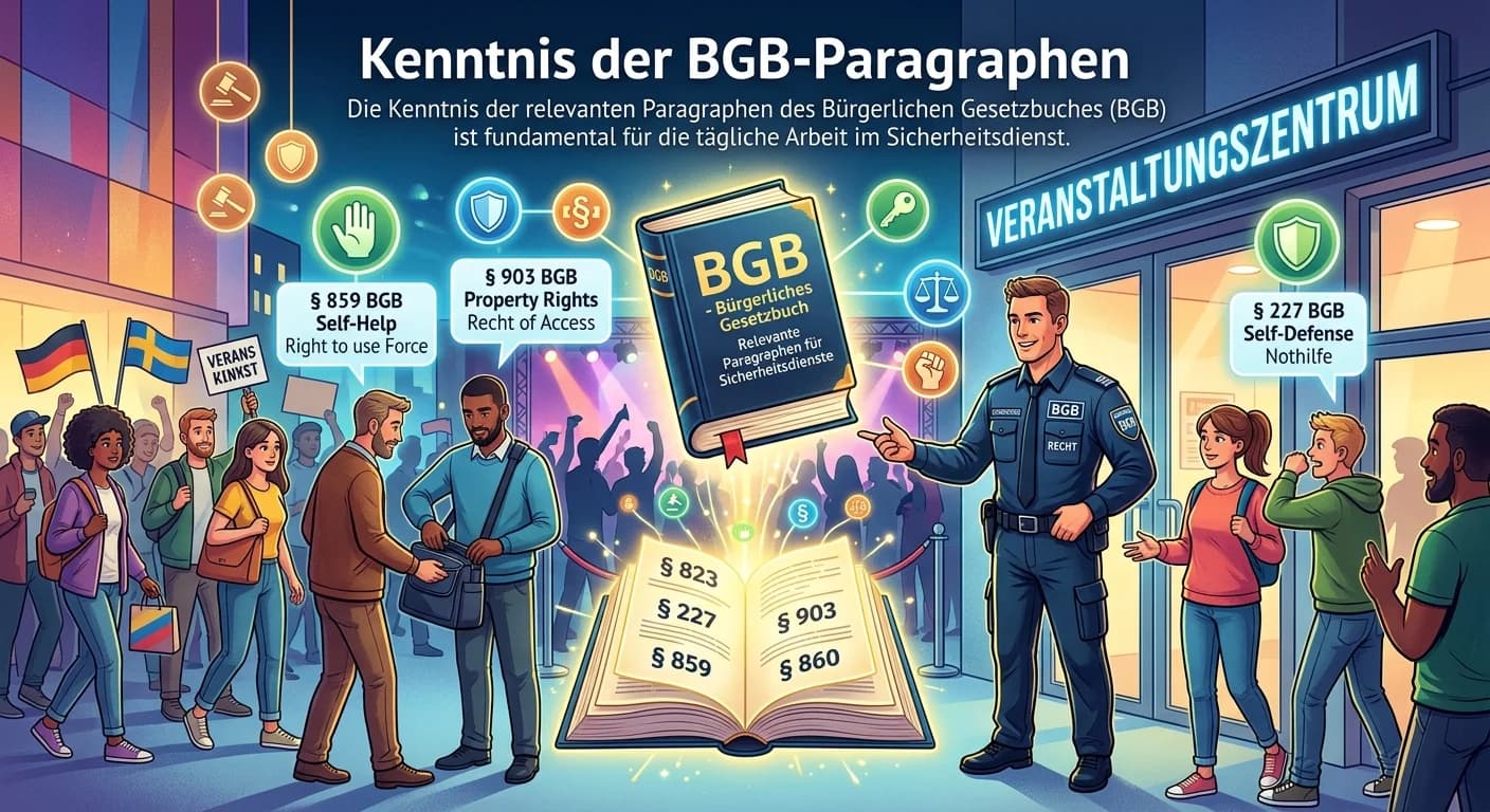 Schutz & Sicherheit: BGB-Paragraphen im Sicherheitsdienst – einfach erklärt