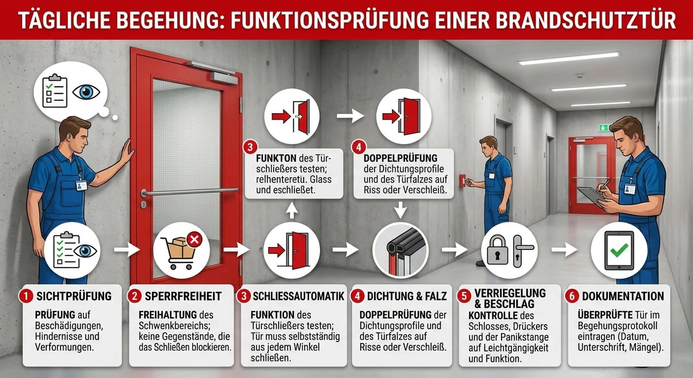 Schutz & Sicherheit: Brandschutztüren täglich prüfen – einfach erklärt