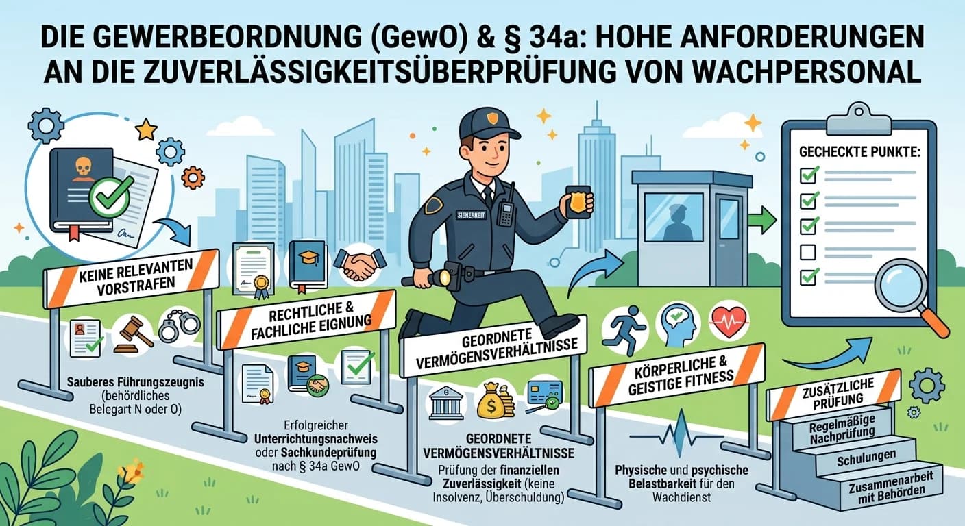 Schutz & Sicherheit: GewO-Zuverlässigkeitsprüfung Wachpersonal – einfach erklärt