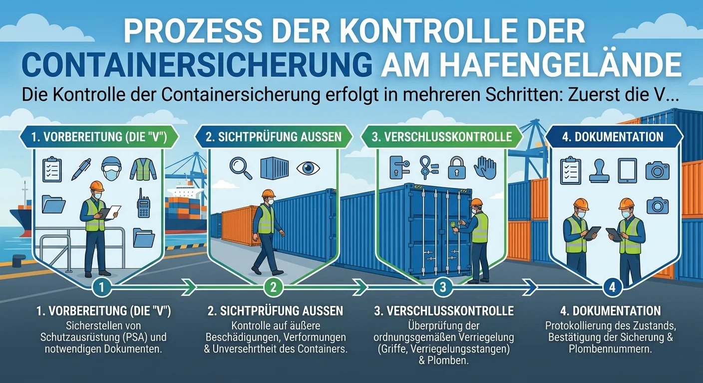 Schutz & Sicherheit: Kontrolle der Containersicherung im Hafen – einfach erklärt