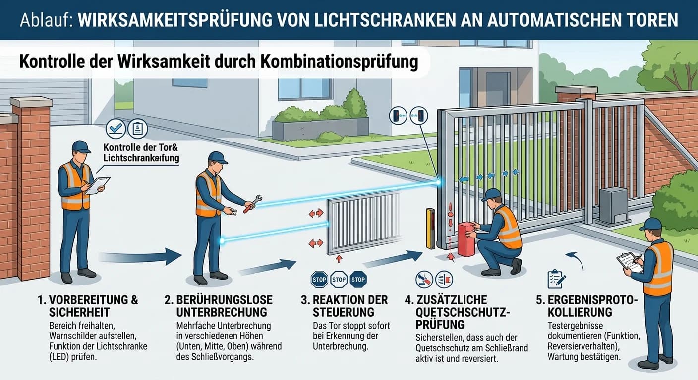 Schutz & Sicherheit: Lichtschranken an Toren prüfen – einfach erklärt