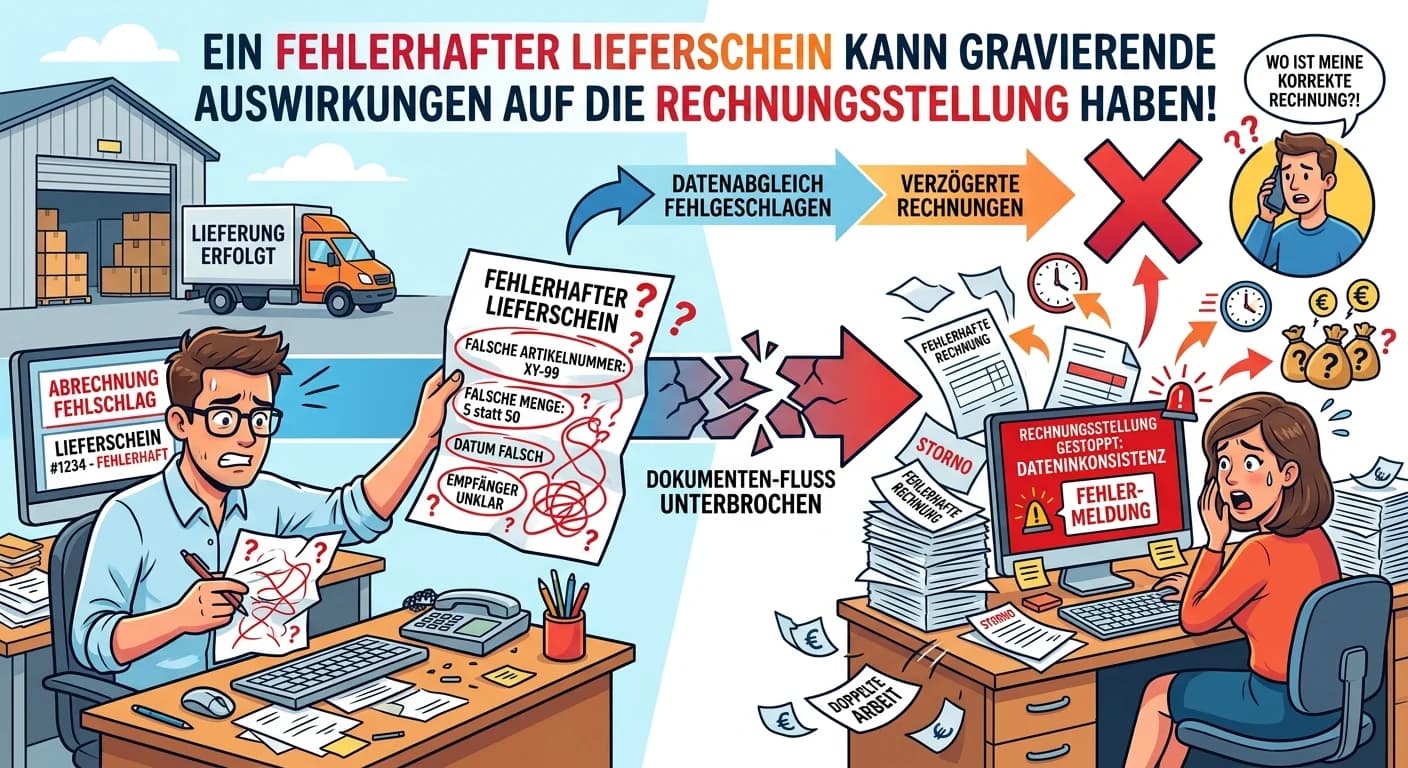Büromanagement: Konsequenzen fehlerhafter Lieferscheine für die Rechnungsstellung – einfach erklärt