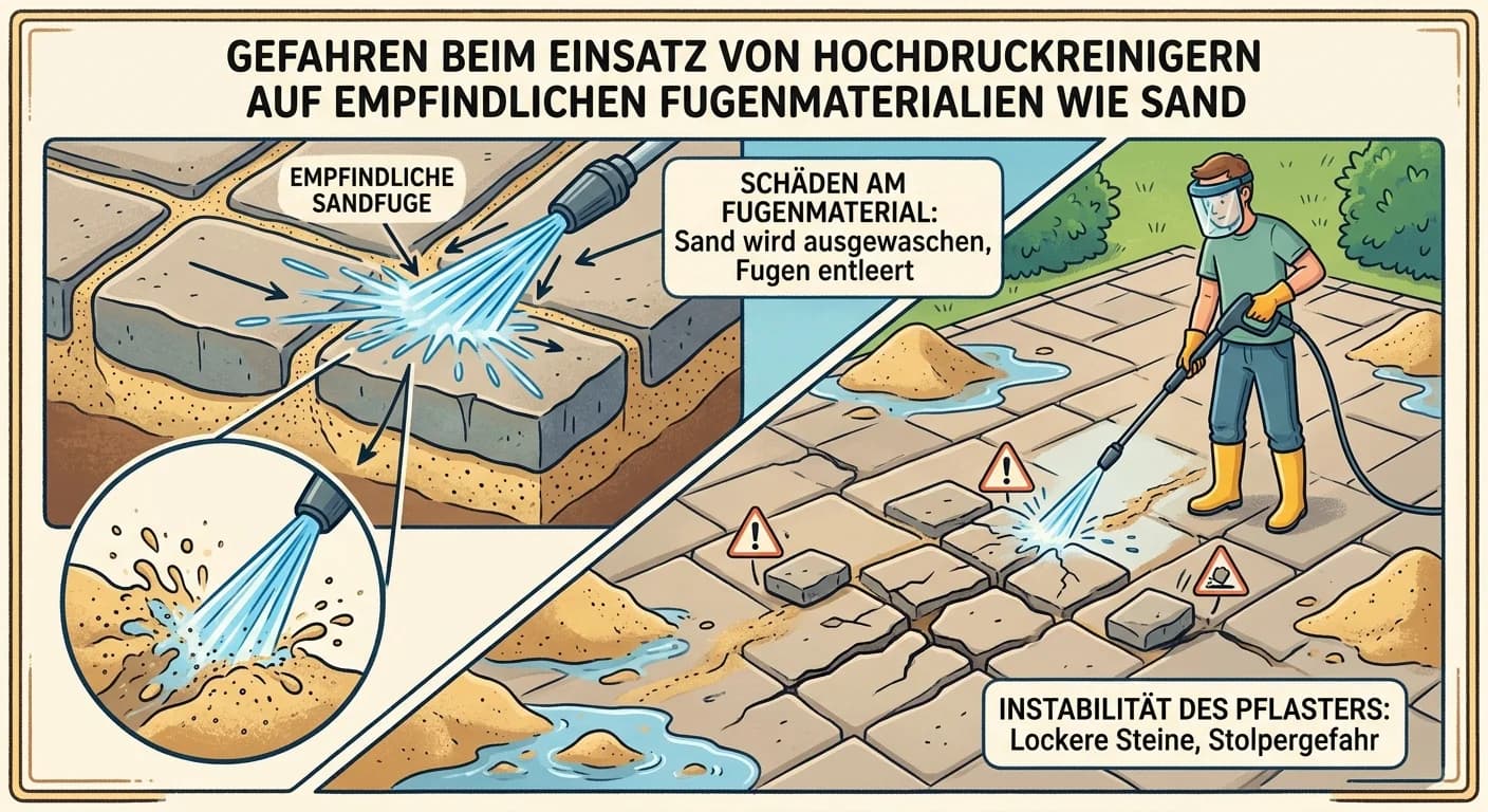 Gebäudereiniger: Gefahren von Hochdruckreinigern an empfindlichen Fugenmaterialien – einfach erklärt