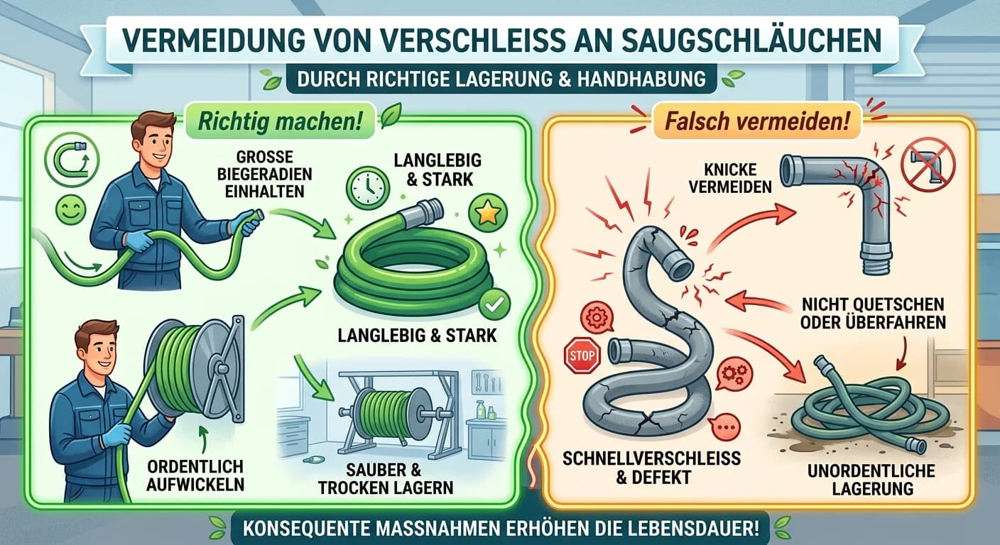 Gebäudereiniger: Saugschläuche lagern, Knicke vermeiden, Verschleiß minimieren – einfach erklärt