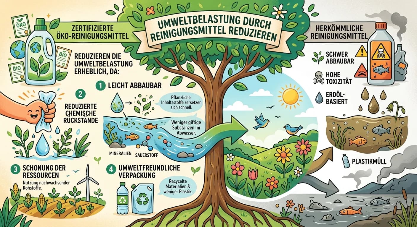 Gebäudereiniger: Umweltbelastung mit Öko-Reinigungsmitteln reduzieren – einfach erklärt