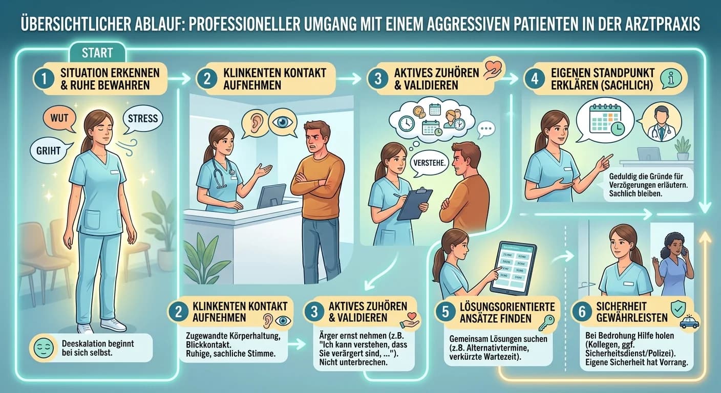 MFA: Aggressive Patienten – professioneller Umgang bei Wartezeit-Frust – einfach erklärt