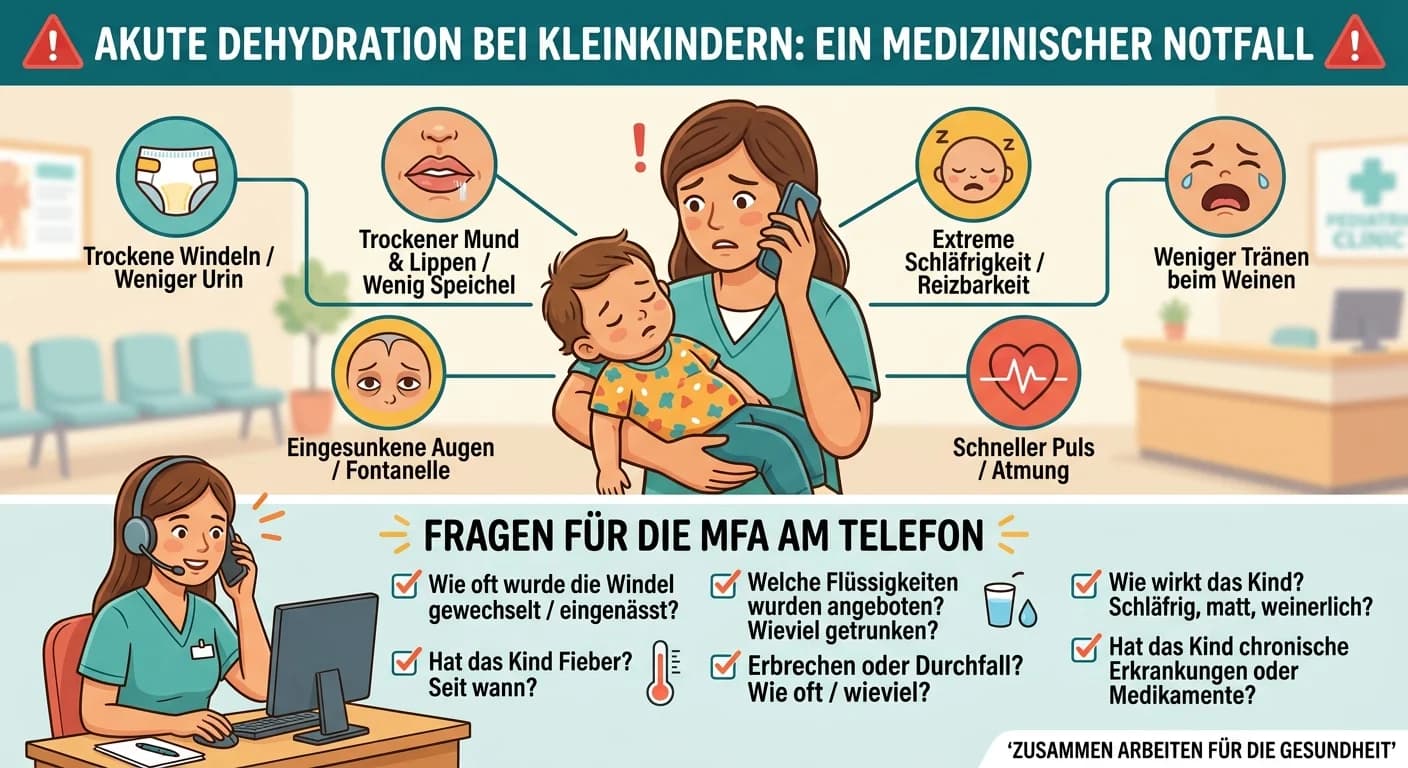 MFA: Akute Dehydration Kleinkind – Anzeichen & Telefon-Anamnese – einfach erklärt