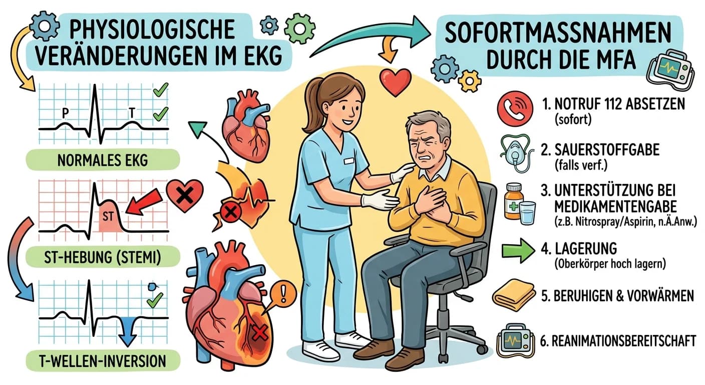 MFA: Akuter Myokardinfarkt: EKG-Veränderungen & Sofortmaßnahmen – einfach erklärt
